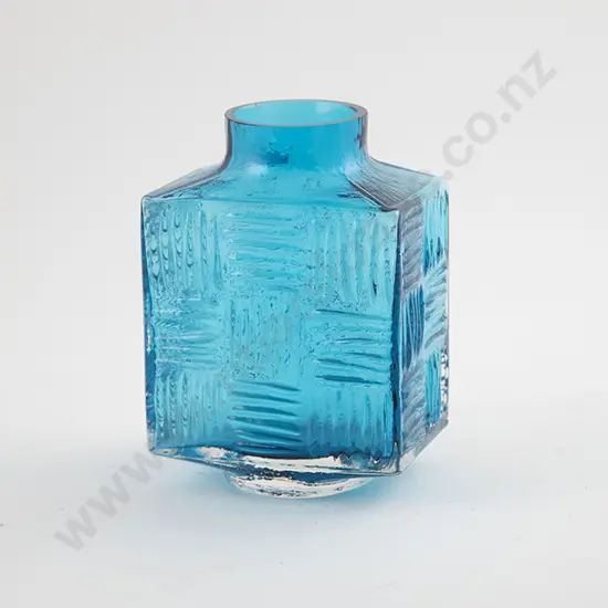 Whitefriars Encased Glass 'Stitched Cube' Vase