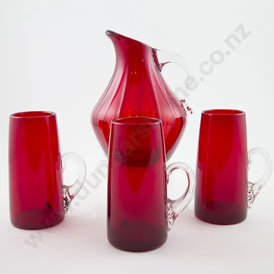 Whitefriars Ewer and Three Mugs