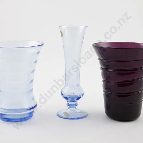 Whitefriars Optical Ribbon Trail and Other Vase, Bud Vase (3)