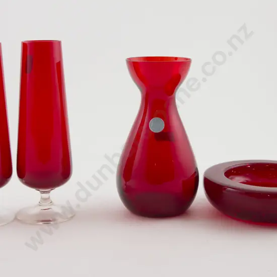 Pair Whitefriars 'New Designs' Single Stem Flower Vases