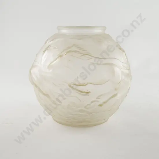Lalique Style Spherical Mantel Vase