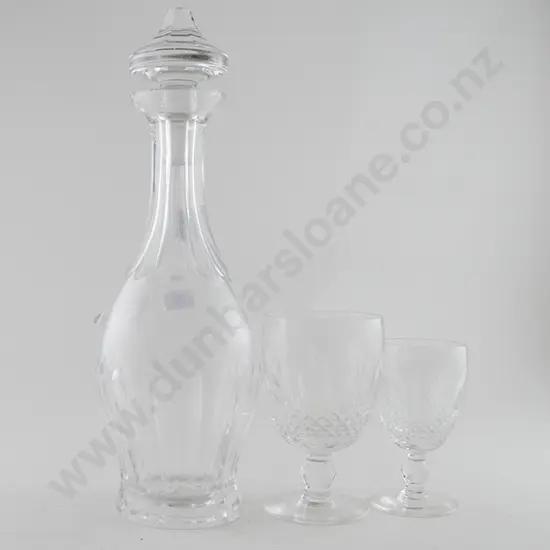 Waterford Sheila Pattern Decanter, 9 Goblets
