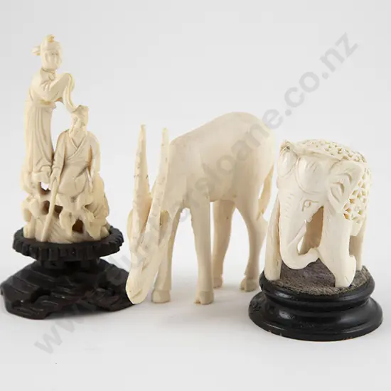 Three Carved Ivory Figures