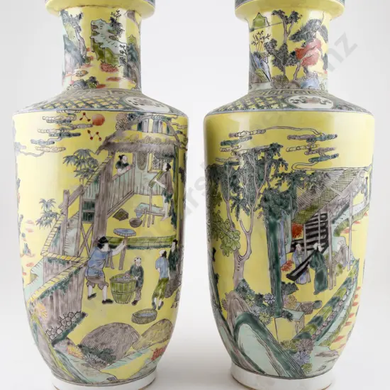 Pair Large Mantel Vases