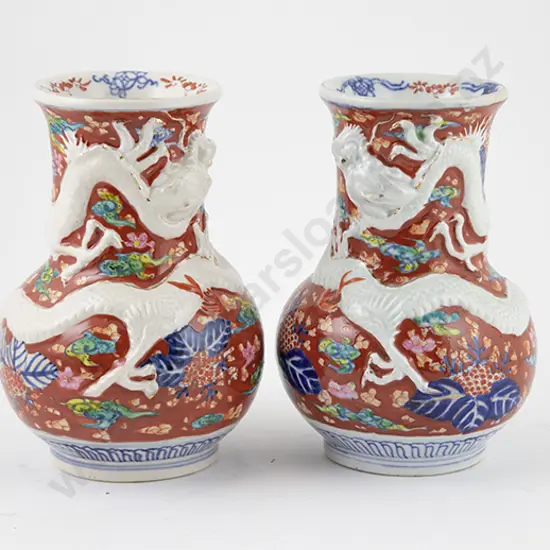 Near Matched Pair Imari Vases