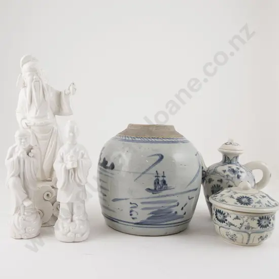 Collection of Blue and White and Blanc de Chine (6)