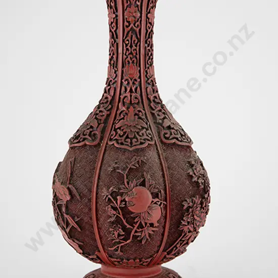 Cinnabar Lacquer Mantel Vase