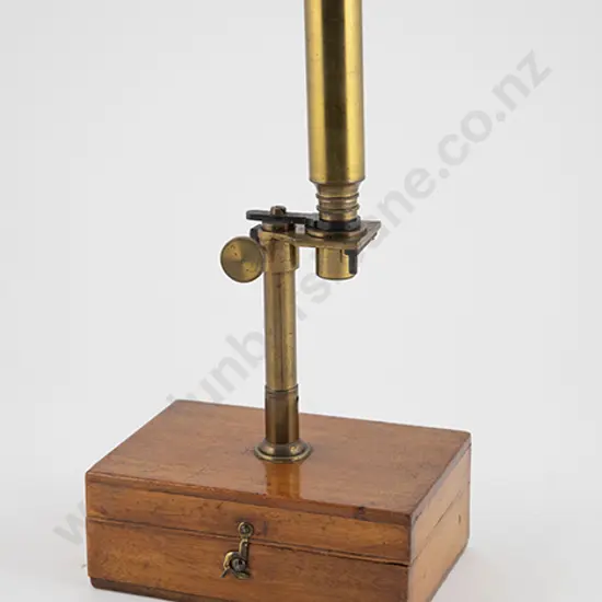 Victorian All Brass Field Pocket Microscope, boxed