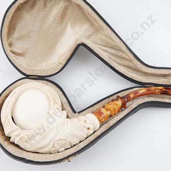 Modern Meerschaum Style Pipe Foliate Bowl