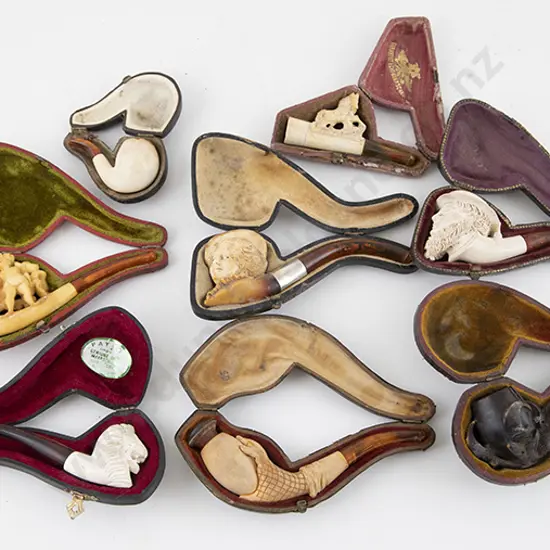 Eight Various Small Meerschaum Pipes
