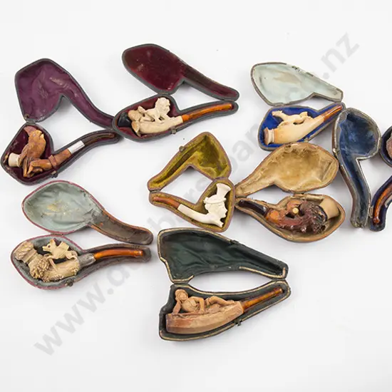 Eight Various Small Meerschaum Pipes