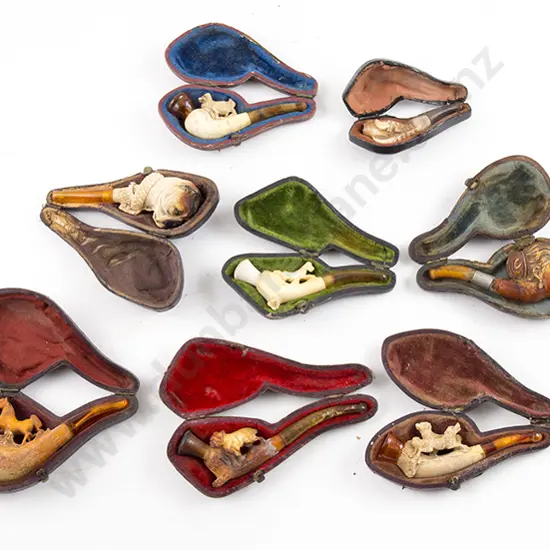 Eight Various Small Meerschaum Pipes