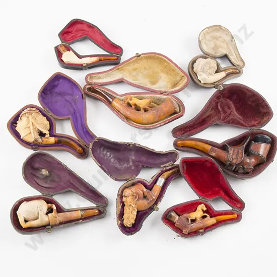 Eight Various Small Meerschaum Pipes