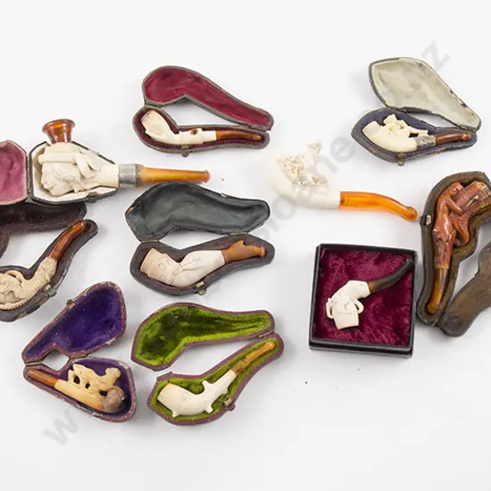 Ten Various Small Meerschaum Pipes