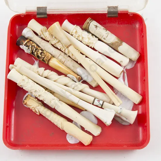 13 Various Ivory & Bone Cigarette/Cheroot Holders