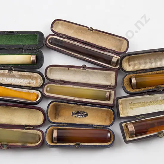 Eight Gold Mounted Cigarette/Cheroot Holders