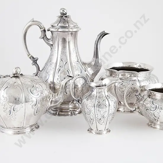 A Fine Early Vict Irish S/S 5 Piece Tea & Coffee Service