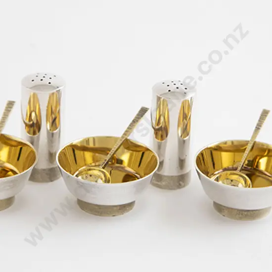 9 Piece S/S Gilt Cruet Set By Stuart Devlin