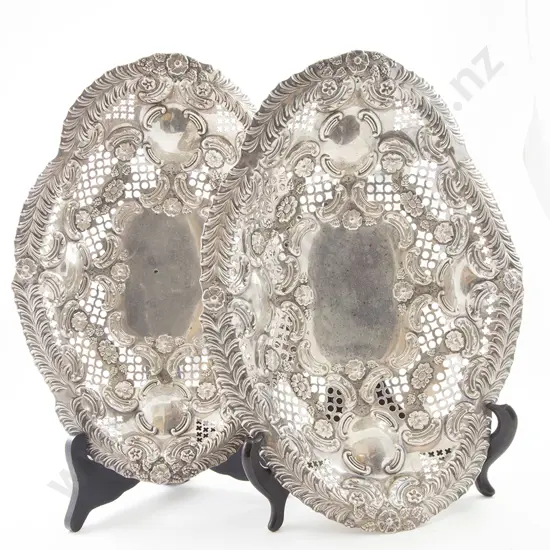 Pair Late Vict S/S Table Baskets