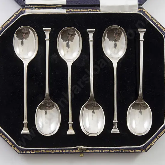 Cased Set Of Six Geo V S/S Coffee Spoons