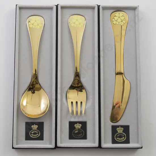 Boxed 1985 George Jensen S/S Gilt Knife