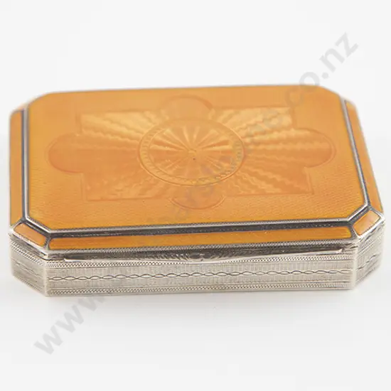 Art Deco S/S & Enamel Snuff Box