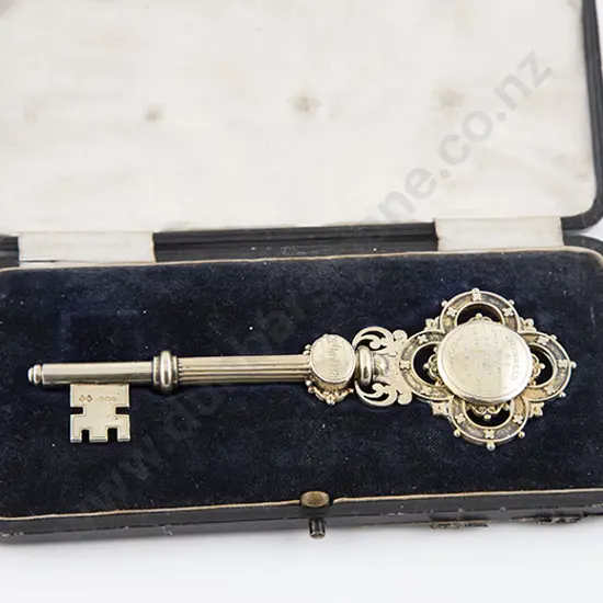 Cased 1921 S/S Gilt Presentation Key