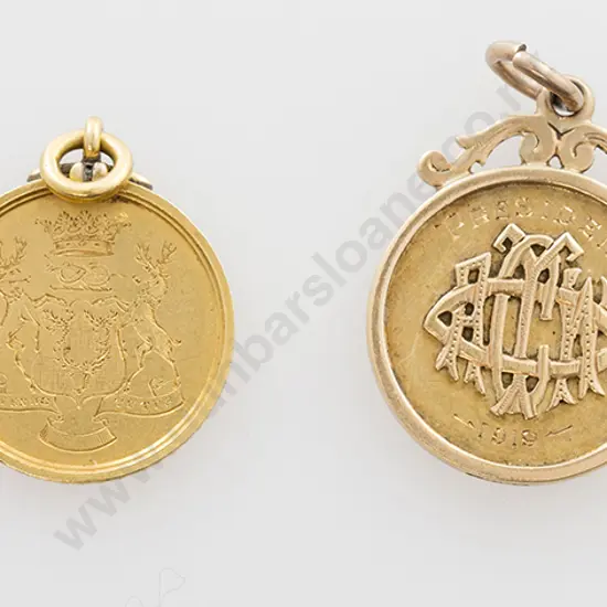 2 x 18ct Gold Antique Golfing Medals