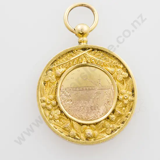 18ct Gold Duck Shooting Medal