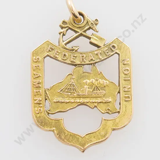 15ct Gold Seamans Federated Union Medal