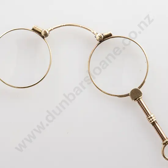 Pair Late Vict Gold Plated Lorgnettes