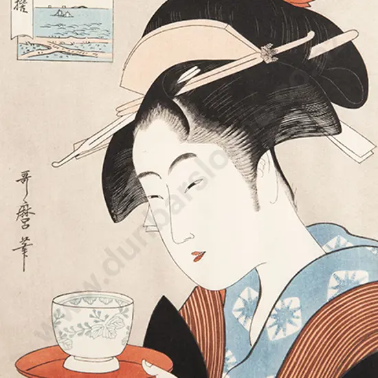 Three Japanese Coloured Woodblock Prints & other etching