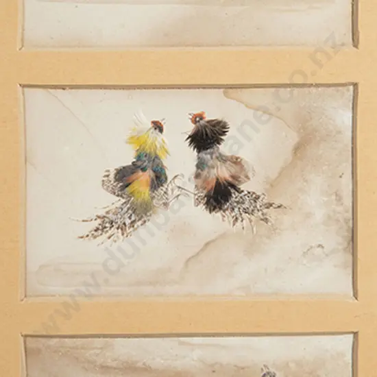 Three Framed Feather Bird Pictures