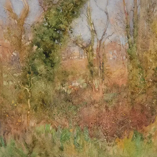 Hugh L Norris (British)- Ivy Clad Winter Trees