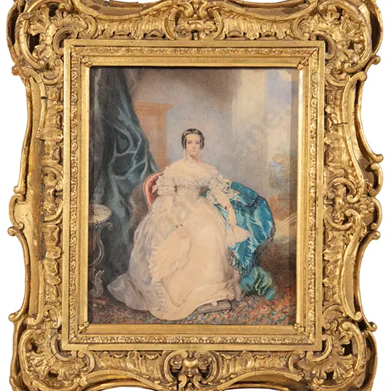 Richard Augustus Clack (British 1804-1881) Portrait Of Miss Anne Stevenson