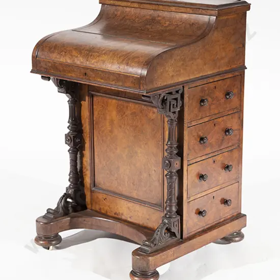 Victorian Burr Walnut Davenport