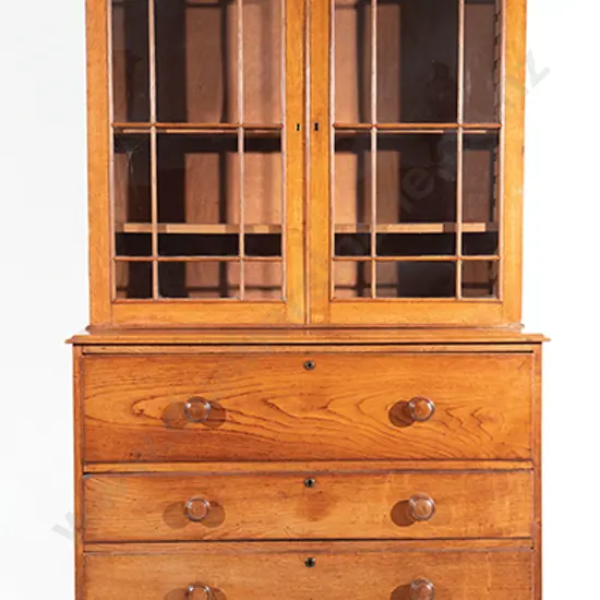 C19th Oak Secretaire Bookcase