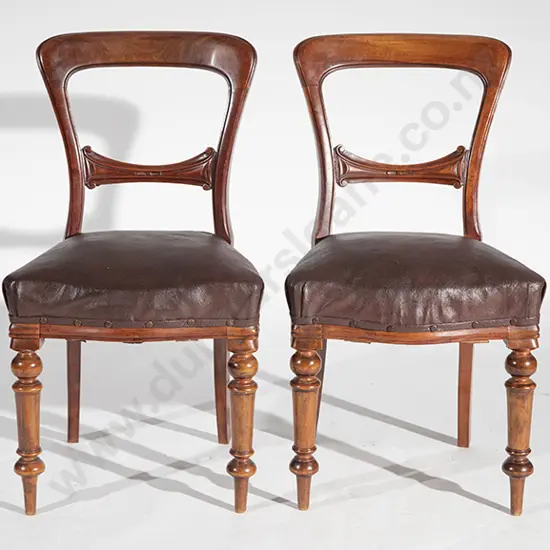 Set of Four Victorian Mahogany Balloon Back Dining Chairs