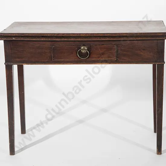 Geo III Mahogany Oblong Fold Over Tea Table