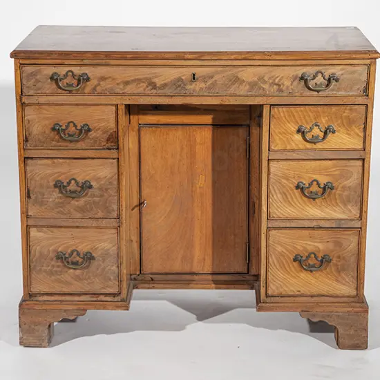 Geo III Style Faded Mahogany Kneehole Desk