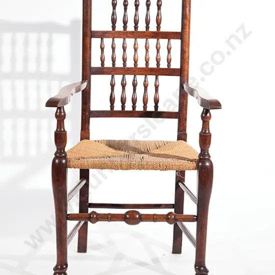 Victorian Stained Beech Lancashire Open Armchair