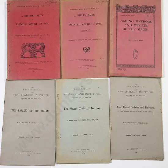 Six Dominion Museum Maori Related Booklets c1920s