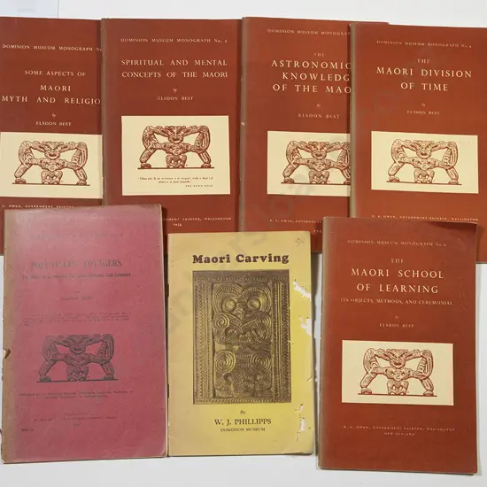 Set of Six 1950's Elsdon Best Dominion Museum Monograph Booklets