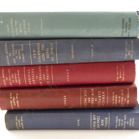 Five NZ WWII Regimental History Volumes