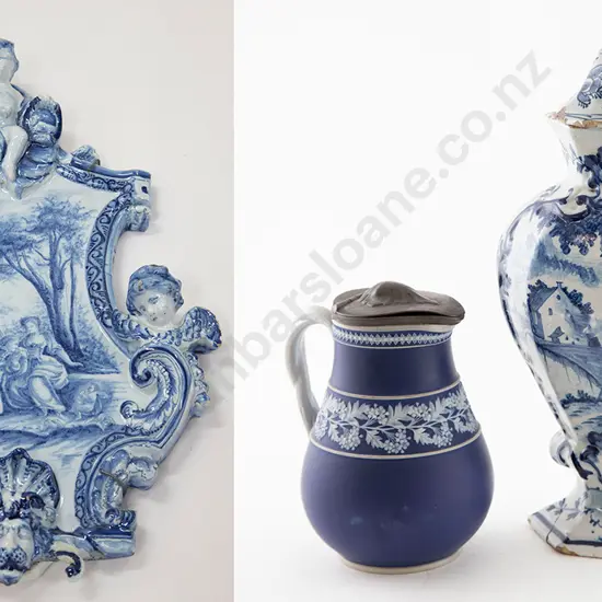 C18th/19th Dutch Delft Vase & Cover