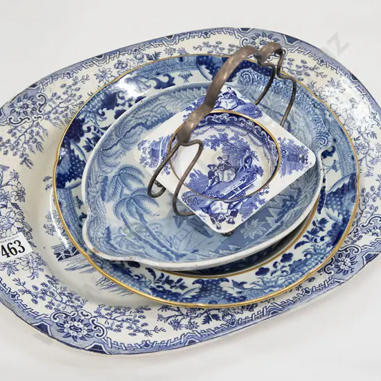 C19th Davenport B&W Plate, three others