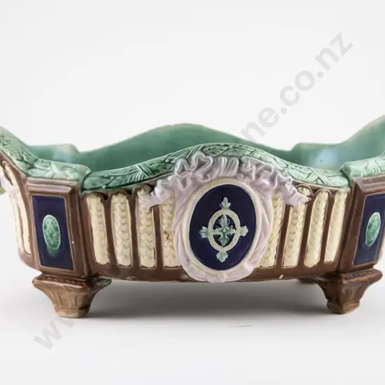 Large Unmarked Minton Majolica Table Centre Trough