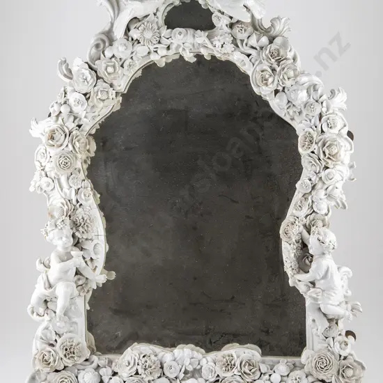Large Meissen Blanc de Chine Table Mirror