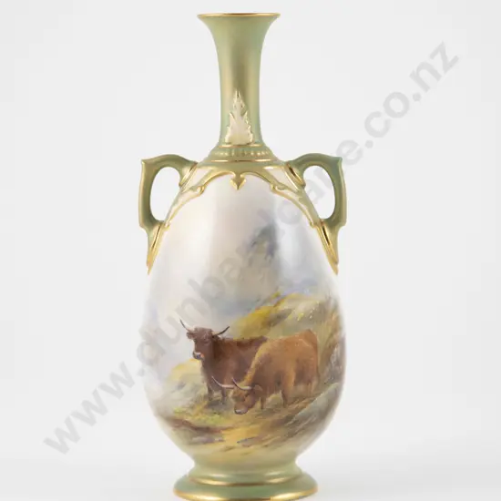 Royal Worcester Rim Handled Specimen Vase