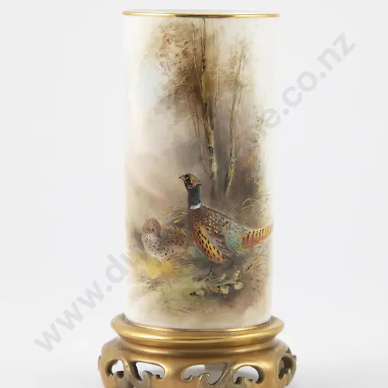 Royal Worcester Cylindrical Vase